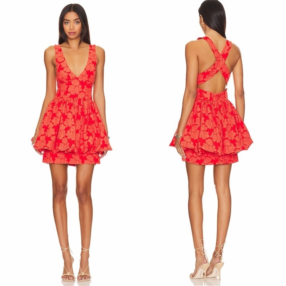 Aureta Leighton Mini Dress in Bright Orange